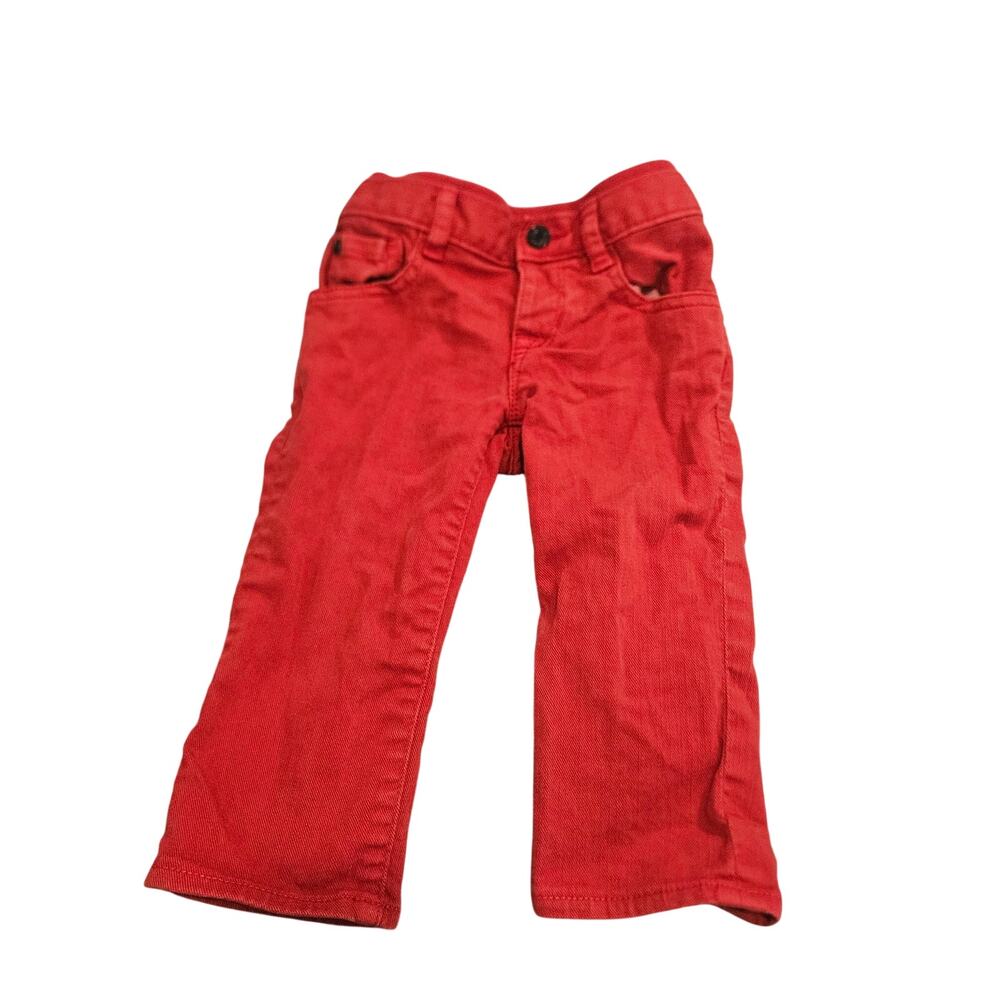 babyGap Red Straight Leg Pants 12-18 Months Toddler Jeans Classic Fit